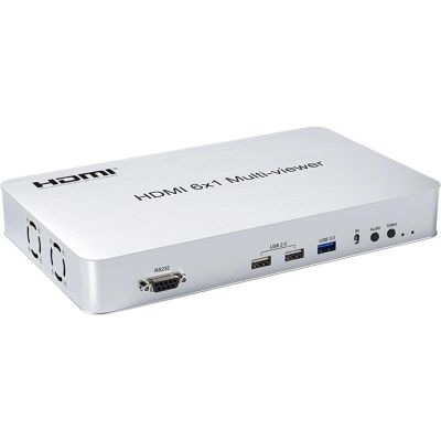 6x1 HDMI KVM Multi Viewer 6 in 1 Out Video Multi Viewer with KVM Switcher Support USB Mouse Keyboard with PIP Zoom in Out Rotate