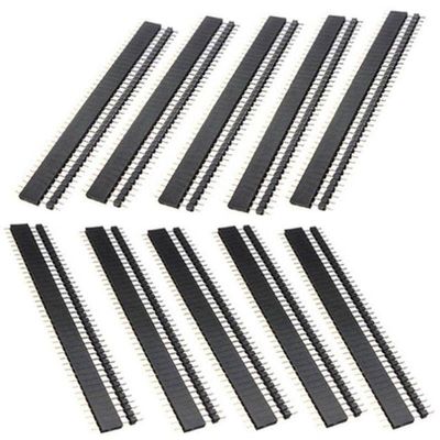 10 Pairs 40 Pin 2.54mm Male & Female SIL Header Socket Row Strip PCB Connector Product Products Electronics Stocks