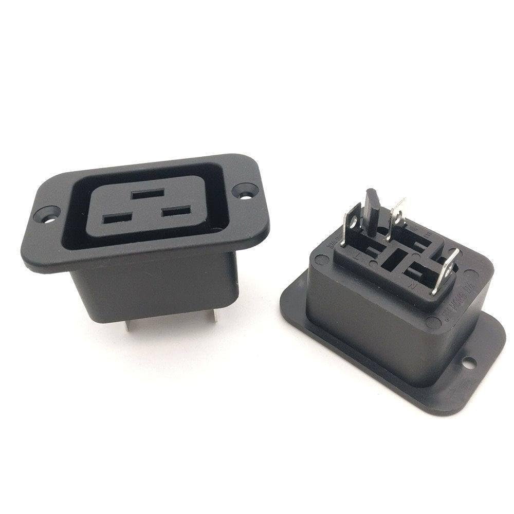 10 pcs/lot SS-3B Travel Adaptor/Plug Converter in Black *CE Marked AC 250V 16A IEC 320 C19 Panel Mount Plug Connector Socket