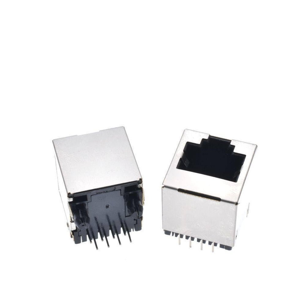 100PCS/LOT Ethernet Jack RJ45 Shielded Network Socket Connector 8P8C 180 Degree 16mm