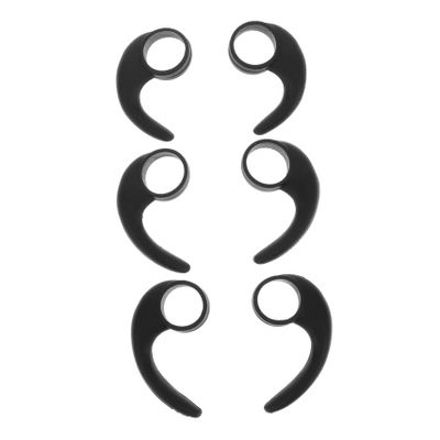 Protective Ear Hooks for Earbuds 10mm Silicone 6pcs Black