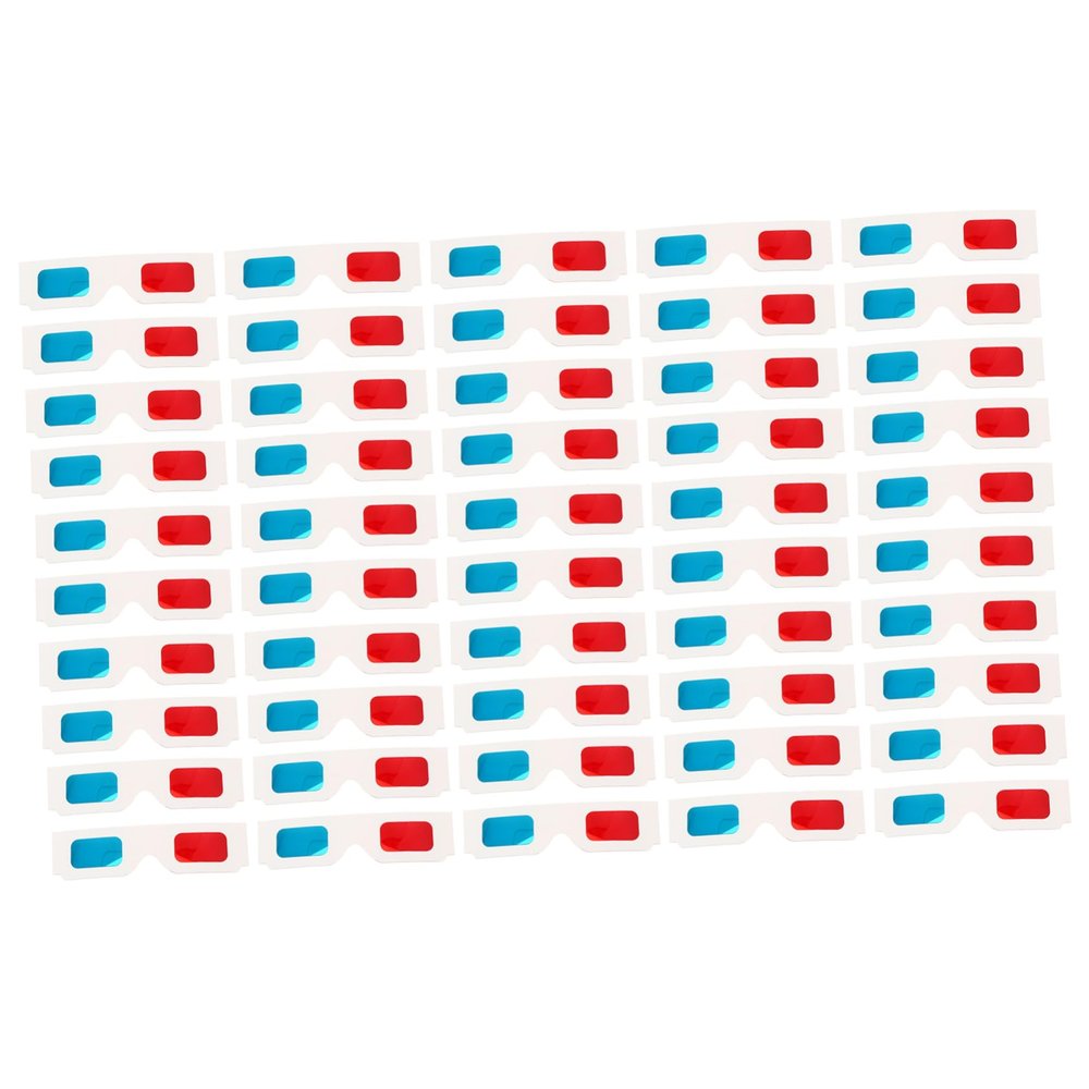 MERRYHAPY 100Pcs Disposable 3D Anaglyph Glasses Set for Movies  Red Blue Cardboard Glasses for Boys and Girls and Adults for Home Use