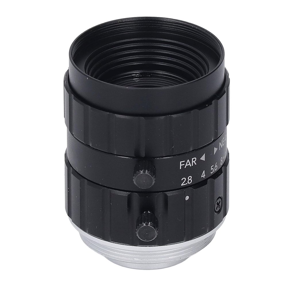 12MP C Mount Lens, 25mm F2.8 Aperture, High Resolution Wide Angle Industrial Lens, Manual Focusing, with Premium Aluminum Construction for Professional Photography