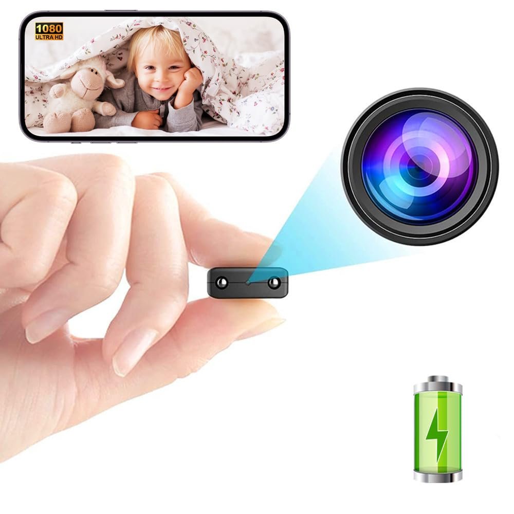BEEDMXU Mini Camera, HD Night Vision Home Nanny - Smallest WiFi Wireless Spy Camera with Motion Detection, App Control, Cloud Storage and SD Storage for Pet/Infant/Car Surveillance
