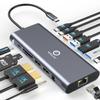 Docking Station Dual Monitor for MacBook/Dell/HP/Lenovo Laptop, Dual 4K@60Hz(DP 1.4 Required) HDMI Adapter for 2 Monitors, 14-in-1 USB C Hub, USB C Docking Station with USB 3.2/100W PD/Ethernet view 1