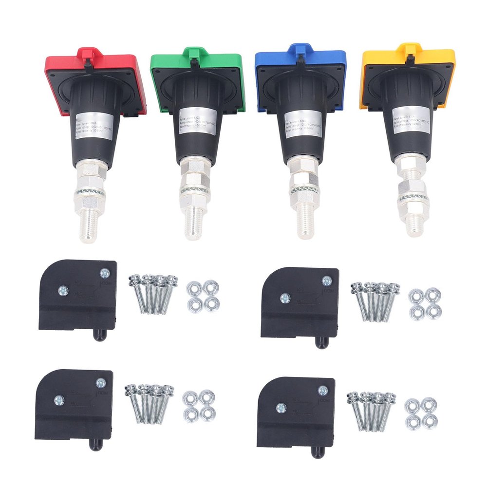 Aviation Connector, 4PCS 1000V AC 1500V DC Industrial Power Connector 630A High Power Aviation Cable Circular Connector for, Plugs