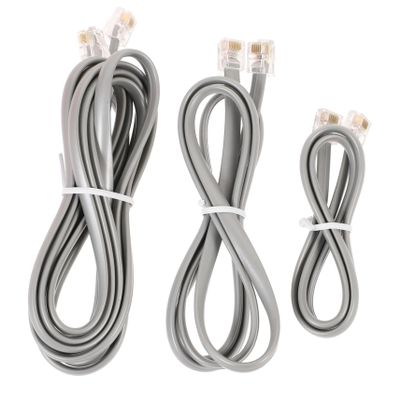 3pcs Landline Phone Extension Cord Kits 6 Pin RJ12 Head Cables Flexible Phone Jack Cords for Home or Office Use