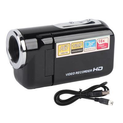 Acouto Digital Video Camera 2 Inch Color Screen Compact Travel Camera 1080P 16MP 16x Zoom Anti Shake DV Camcorder for Travel Campus Growth Record (Black)