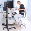 AW Extension Pole Support Pole for PC Mobile Cart Medical Trolley Cart Hospital Black view 4
