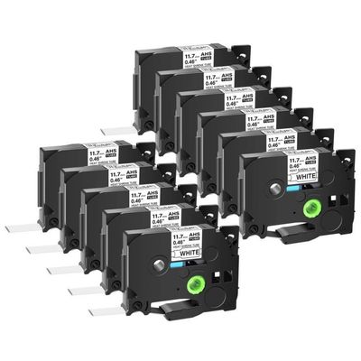 11 Pack 12mm Heat Shrink Tube Label Tape Compatible with Label Makers(11PK Black on White)