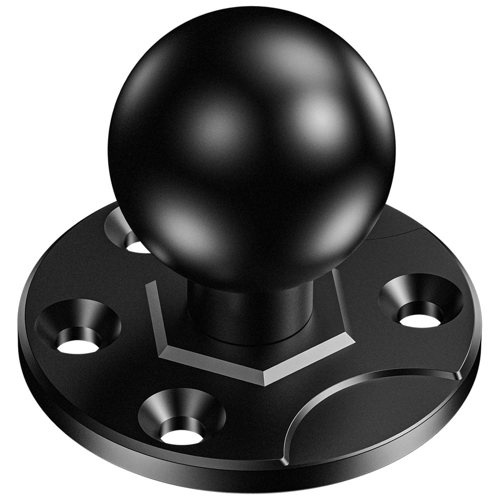 VAZESWIN 2.25" Ball Mount Base with Aluminum Alloy Large Round Plate, Universal Fish Finder Mount Marine Electronic Mounting Base, Compatible with RAM Mounts D Size 2.25" Ball Double Socket Arm
