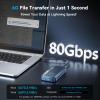 ACASIS 80Gbps M.2 NVMe SSD Enclosure, with Cooling Fan, Compatible with Thunderbolt5/USB4 V2.0, Back Compatible with Thunderbolt4/USB4 V1.0, USB3.2/3.1/3.0 (TB501 Pro)(Phantom Gray) view 3
