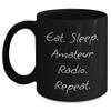 Amateur Radio Gifts from Men to Friends and Family - Eat. Sleep. Amateur Radio. Repeat. Birthday Mug view 1