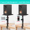 Clamp-on Desktop Speaker Stands Pair for Klipsch Bookshelf Speaker Stand - Height Adjustable Speaker Stand Desk for Klipsch R-50M, R-51M, R-41M, R-15PM and More Speakers Desk Stand Wr Cable Management view 3