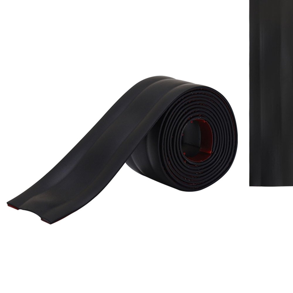 XAWSOP Self Adhesive Cord Hider Floor Wall Strip, Rollable PVC Cables Management Kit for Protect Cords Wires Prevent Power Lines Trip, Soft Cable Raceway Concealer Molding,B-W 55mm - 5M/16.4FT