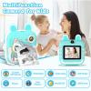Kids Camera Instant Print Girls Boys, 2,4" HD 1080P, 32GB Card, with Photo Paper and Colored Pens, Instant Camera Holiday Birthday Gifts, Printable Toddler Portable Travel Print Toy (Blue) view 2