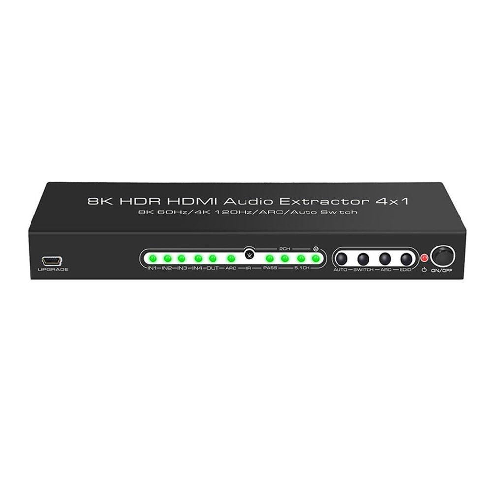 L6AS0F7 8K HDMI Audio Extractor HDMI V2.1 Switcher Converter 4 * 1 4 in 1 Out 8K 60Hz 4K120Hz ARC Auto Switch Support PS5 Xbox