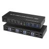 L6AS0F7 4 Port HDMI KVM USB 3.0 Switch 4X2 Dual Monitor 4K@60Hz Extended Display DP KVM Switch 4 in 2 Out for 4 PC Share Keyboard Mouse(ZY-AHD42U,UK Power Plug) view 1