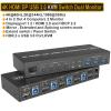 L6AS0F7 4 Port HDMI KVM USB 3.0 Switch 4X2 Dual Monitor 4K@60Hz Extended Display DP KVM Switch 4 in 2 Out for 4 PC Share Keyboard Mouse(ZY-AHD42U,UK Power Plug) view 2