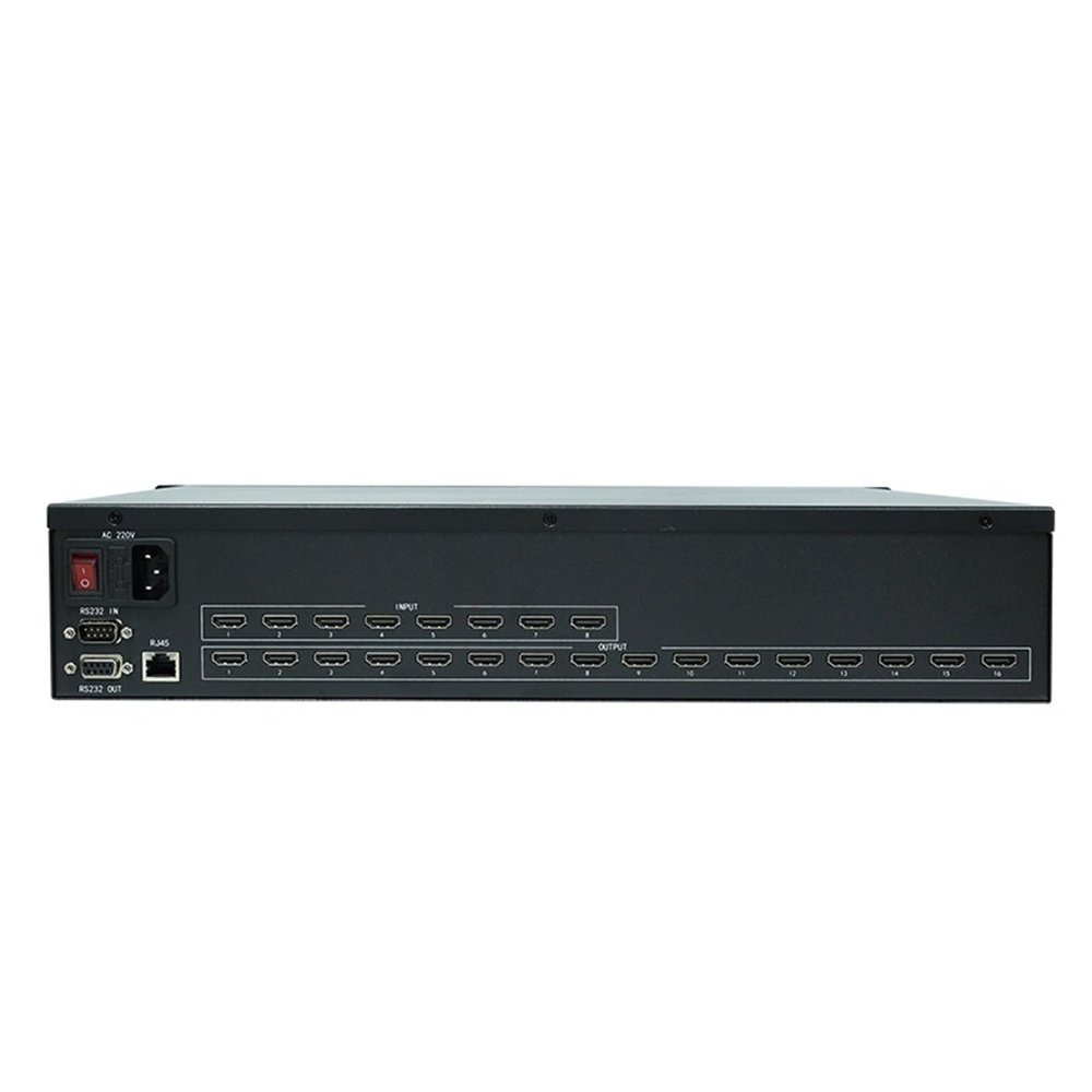 D3LX0Z1 HDMI Matrix 4x4 8x8 8x16 8x24 16x16 16x32 Video Switching 4K Support Remote Control 3D EDID Blu-Ray DVD for LCD LED Video Wall(8 in 16 Out,with Network Control)
