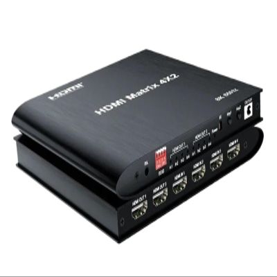 D3LX0Z1 8K HDMI Matrix 4X2 Video Distributor Switch 4K 120Hz HDR HDCP2.3 HDMI Splitter 4 in 2 Out for PS4 Camera DVD PC to TV Monitor(with EU Plug)