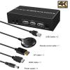 Y0S3QZ1 HDMI DP KVM 2x2 Switch 4K 60Hz HDMI DP 2-in-1 Dual Display Expansion Display USB KVM Switch(Package 3,UK Power adpter) view 2