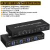 L6AS0F7 4 Port HDMI KVM USB 3.0 Switch 4X2 Dual Monitor 4K@60Hz Extended Display DP KVM Switch 4 in 2 Out for 4 PC Share Keyboard Mouse(ZY-AD42U,US Power Plug) view 2