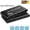 L6AS0F7 HDMI 2.1 8K 2x1 Thunderbolt 4 USB C KVM Switch 100W PD Charge 4K 144Hz Type C KVM Switch Switcher for 2 Laptop M*ac*Book 1 Monitor view 2