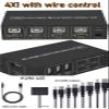 Y0S3QZ1 HDMI KVM Switch 4K 60Hz 4-Port USB KVM HDMI Switch selector Box USB 2.0 and HDMI 2.0 Switch KVM HDR for Mouse,keyboad,Monitor(4X1 Wire Control) view 2