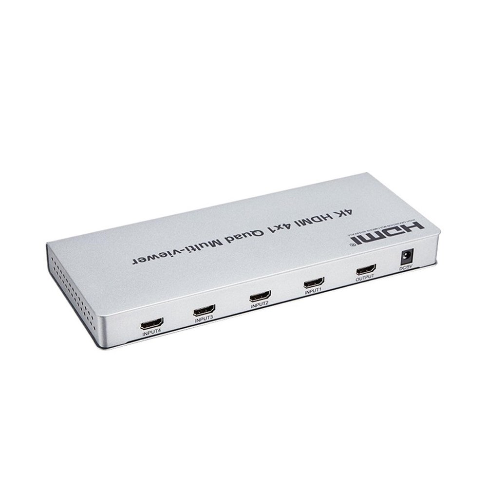D3LX0Z1 4K HDMI 4x1 Quad Multi-viewer with Seamless Switching 4 in 1 Out Video Splitter for 4 TV Screen(UK)