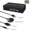 Y0S3QZ1 HDMI DP KVM 2x2 Switch 4K 60Hz HDMI DP 2-in-1 Dual Display Expansion Display USB KVM Switch(Package 1,US Power adpter) view 2