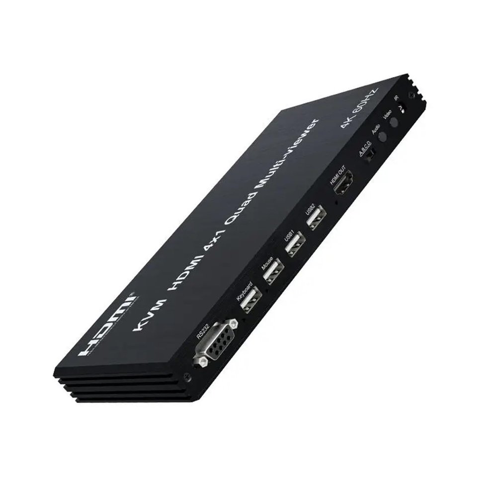 L6AS0F7 4K HDMI KVM Multi-viewer Seamless Switch 4x1 HDMI Multivisor Quad Multiviewer Seamless KVM 4 in 1 Out Support USB Mouse Keyboard(with UK Plug)