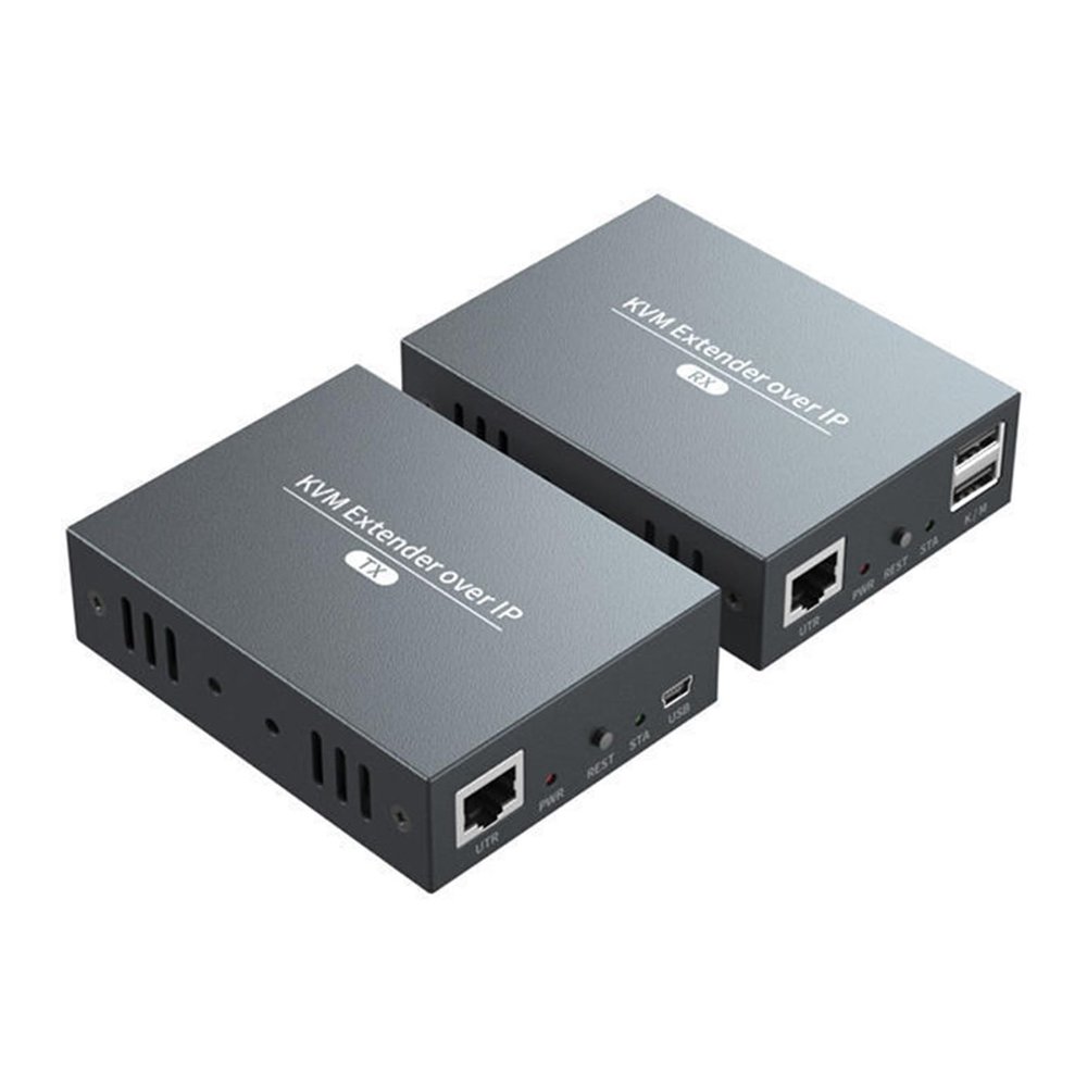 D3LX0Z1 150M HDMI KVM Extender Over IP UTP/STP Cat5e/6 Cable 1080P HDMI Ethernet USB Extender Support TX to Multi RX Via Network Switch(Only 1 RX,UK Plug)