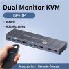 2x2 Dual Monitor KVM Switch HDMI+DP HDMI+HDMI DP+DP 4K 120Hz 2K 144Hz Share USB 3.0 Dual Dispaly Matrix 2 in 2 Out(DP DP,US Plug) view 2