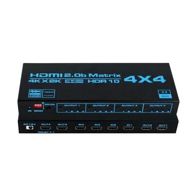 D3LX0Z1 4x4 HDMI Matrix 4K 60hz HDMI2.0 Switch Splitter 4 Inputs and 4 Outputs Video Converter for PS5 PS4 Camera PC to TV Monitor(with US Plug)