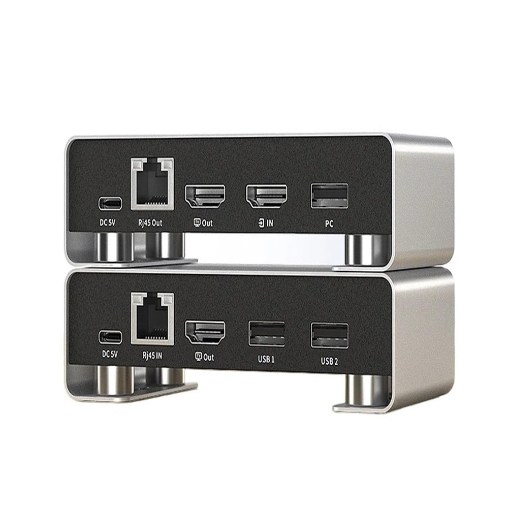 Y0S3QZ1 60m HDMI KVM Extender Over IP Rj45 Cat5e/6 1080P USB Ethernet Extender 196FT with IR EDID Control(US Plug)