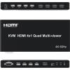 D3LX0Z1 4K 60Hz HDMI Multiviewer KVM Switch 4x1 USB Quad Multi-Viewer PIP 90 180 Flip for 4 PCs Share USB Keyboard and Mouse Control(with AU Plug) view 2