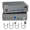 5MNG0Y8 4K KVM Switch 2 Monitors 2 Computers USB C HDMI,Dual Monitor USB 3.0 Typc C KVM Switcher for 2 PC Share Keyboard Mouse Monitor(US Power Adapter) view 1