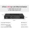 D3LX0Z1 Ethernet Switch with Gigabit RJ45 or SFP Port, Fanless Network Switch, Full 5 or 8 Port, 2.5G, Up-Link(ONT-S104C-5T) view 2