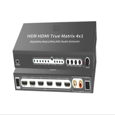 5MNG0Y8 HDMI 2.1 Switcher 4x1 8k@60hz HDMI-Compatible 8K Audio Extractor with HDR 10+ ARC CEC for PS5 Xbox HD/DTS HD/AC3/DTS/LPCM(HD378-UK)