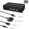 Y0S3QZ1 HDMI DP KVM 2x2 Switch 4K 60Hz HDMI DP 2-in-1 Dual Display Expansion Display USB KVM Switch(Package 2,UK Power adpter) view 2