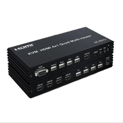 5MNG0Y8 HDMI 4x1 Multi-viewer KVM switcher 4K Seamless Quad Screen Real Time Multi Viewer Splitter 4 in 1 Out HDMI Switch Adapter(8X1 KVM 4K30,US Plug)