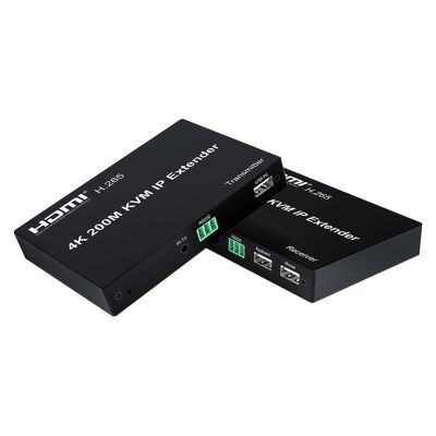 5MNG0Y8 4K HDMI KVM Extender Over IP RJ45 Cat5e/6 200M HDMI KVM Matrix USB Extender Support Multipoint to Multipoint Extensoin Transmitt(1 RX only,with US Plug)