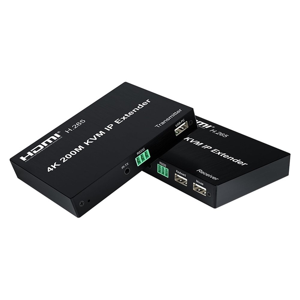 5MNG0Y8 4K HDMI KVM Extender Over IP RJ45 Cat5e/6 200M HDMI KVM Matrix USB Extender Support Multipoint to Multipoint Extensoin Transmitt(1 RX only,with US Plug)