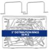 Yaocom 50 Pcs Distribution Rings Aluminum D Ring for Sorting Out Electric Cables, Cable Management, for Commercial and Residential Use, Silver(5 Inch) view 1
