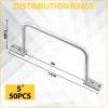 Yaocom 50 Pcs Distribution Rings Aluminum D Ring for Sorting Out Electric Cables, Cable Management, for Commercial and Residential Use, Silver(5 Inch) view 2