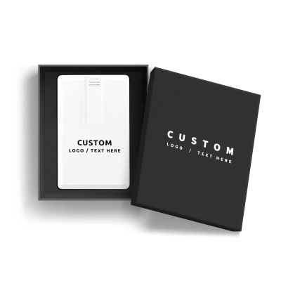 Custom Credit Card USB Flash Drive with Gift Box, 100 Pack Personalized Logo Flash Drive, Perfect for Non-Profits, Corporate Events & Promotional Giveaways (128, MB)