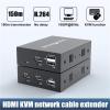 5MNG0Y8 150M HDMI KVM Extender Over IP HDMI USB Extender via cat6 Rj45 Ethernet Network HDMI USB Over UTP/STP Support USB Mouse Keyboard(TX(150M-1080P-KVM),UK Plug) view 2