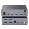5MNG0Y8 USB C KVM Switch 4K/1080P@60Hz,USB C HDMI Dual Monitor KVM Switch for PC/Laptop Sharing 2 Monitor and 4 USB3.0 Devices, 100W PD(202CC-HDMI) view 1