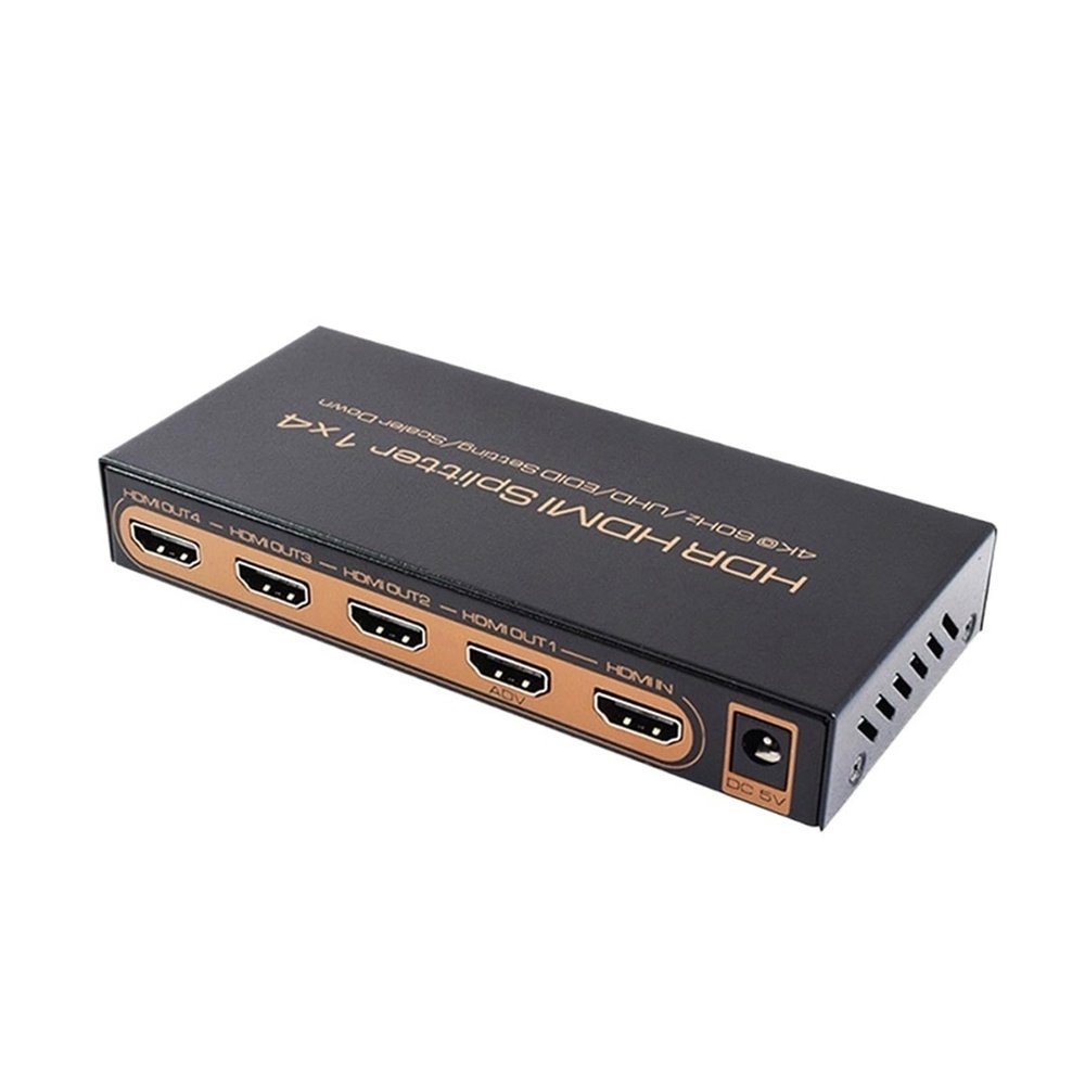 5MNG0Y8 1 in 4 Out 4k HDR HDMI Splitter Scale Down Adapter 1X4 4K 60Hz 18Gbps HDR HDMI Switcher Converter for PS3 PS4 DVD STB Xbox(EU Plug,with Box)